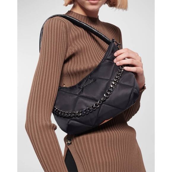 MZ Wallace Bowery Quilted Shoulder Bag Black
